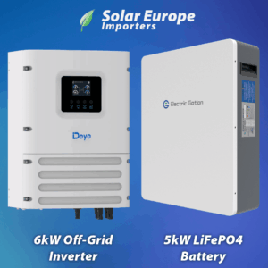 Web Special: Deye 6Kw Single Phase Off-Grid Hybrid Inverter & Electric Gotion E-Home 5.12KWH Battery (Web-Deye-Gotion)