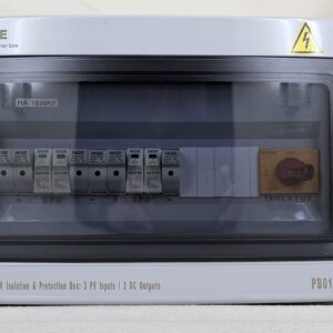 Alternative view of INGE: PV 800V Isolation & Protection Box: 3 PV Inputs / 2 DC Outputs - 3 Strings / 2 MPPT (18 Way Box) (INGE-3in/2out)