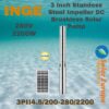 Inge: 3 Inch Stainless Steel Impeller DC Brushless Solar Pump 280VDC 2200W (3PII4.5/200-280/2200)
