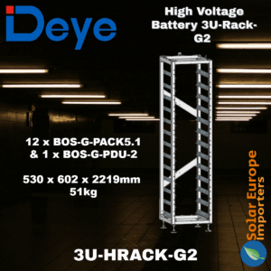Deye: High Voltage Battery 3U-Rack-G2 (12 x BOS-G-PACK5.1 & 1 x BOS-G-PDU-2) (New Version) (3U-HRACK-G2)