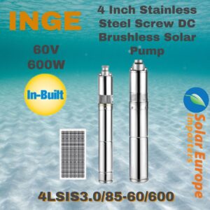 Inge: 4 Inch Stainless Steel Screw DC Brushless Solar Pump 60VDC 600W (4LSIS3.0/85-60/600)