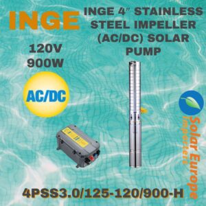 INGE 4" STAINLESS STEEL IMPELLER(AC/DC) SOLAR PUMP (4PSS3.0/125-120/900-H)  900W