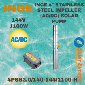 INGE 4" STAINLESS STEEL IMPELLER(AC/DC) SOLAR PUMP (4PSS3.0/140-144/1100-H)  1100W