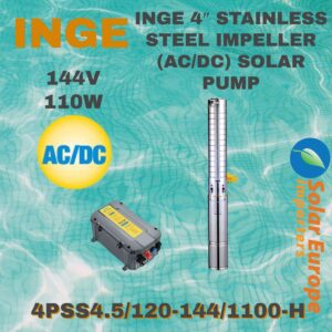 INGE 4" STAINLESS STEEL IMPELLER(AC/DC) SOLAR PUMP (4PSS4.5/120-144/1100-H) 1100W