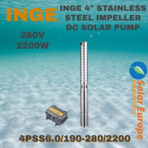 INGE 4" STAINLESS STEEL IMPELLER SOLAR PUMP (4PSS6.0/190-280/2200)  2200W