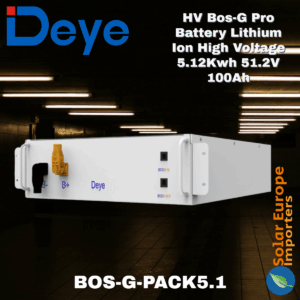 Deye: HV Bos-G Pro Battery Lithium Ion High Voltage 5.12Kwh 51.2V 100Ah (New Version) (BOS-G-PACK5.1)