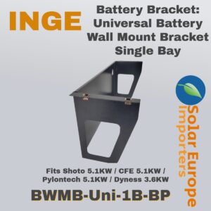 Battery Bracket: Universal Battery Wall Mount Bracket Single Bay (With Backplate) (BWMB-Uni-1B-BP)