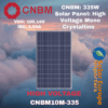 CNBM: 335W Solar Panel High Voltage Mono Crystalline - VOC: 100.14V / ISC: 4.04A (CNBM10M-335)