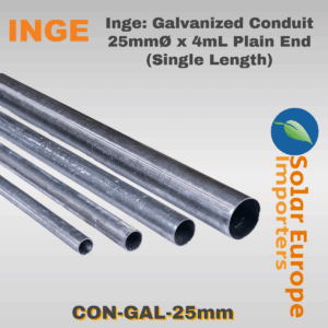Inge: Galvanized Conduit 25mmØ x 4mL Plain End (Single Length) (CON-GAL-25mm)