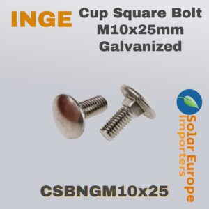 Cup Square Bolt M10x25mm Galvanized (CSBNGM10x25)