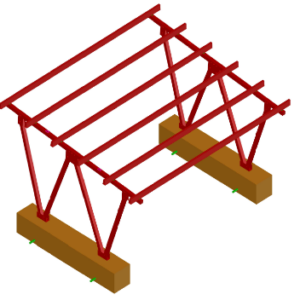 Alternative view of Inge: Carport 1 Kit (4 x Galvanized Legs, 1 x Aluminium Square Beam, 6 x Aluminium Cross-Beams, Clips & Bolts)