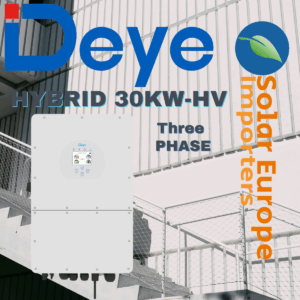 Deye: 30Kw Three Phase HV Hybrid Inverter - VOC: 850V Battery: 800V CT&WIFI Incl (SUN-30K-SG02HP3-EU-AM3)