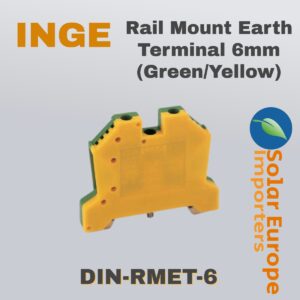 Rail Mount Earth Terminal 6mm (Green/Yellow) (DIN-RMET-6)