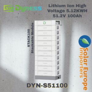 Dyness: Battery Lithium Ion High Voltage 5.12KWH 51.2V 100Ah 1C Stackable Module (DYN-S51100)