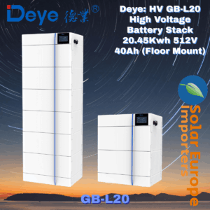 Deye: HV GB-L20 High Voltage Battery Stack 20.45Kwh 512V 40Ah (Floor Mount) (GB-L20)