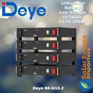 Deye: LV Battery Lithium Ion Low Voltage 10.2Kwh 51.2V 200Ah (Wall, Stack & Rack Mount) (SE-G10.2)