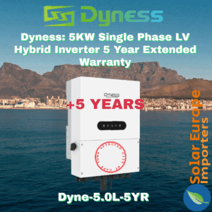 Dyness: 5KW Single Phase LV Hybrid Inverter 5 Year Extended Warranty (Dyne-5.0L-5YR)