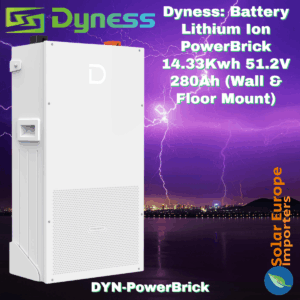 Dyness: Battery Lithium Ion PowerBrick 14.33Kwh 51.2V 280Ah (Wall & Floor Mount) (DYN-PowerBrick)