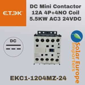 Etek: DC Mini Contactor 12A 4P+4NO Coil 5.5KW AC3 24VDC (EKC1-1204MZ-24)