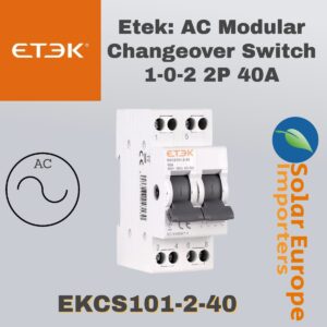 Etek: AC Modular Changeover Switch 1-0-2 2P 40A (EKCS101-2-40)