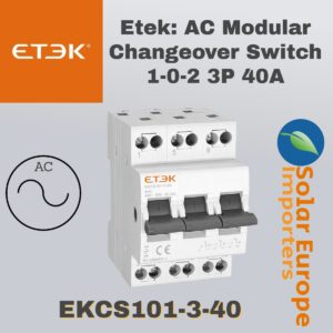 Etek: AC Modular Changeover Switch 1-0-2 3P 40A (EKCS101-3-40)