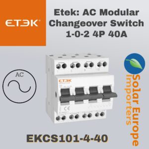 Etek: AC Modular Changeover Switch 1-0-2 4P 40A (EKCS101-4-40)