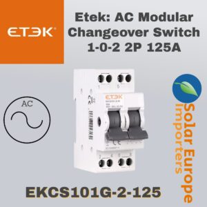 Etek: AC Modular Changeover Switch 1-0-2 2P 125A (EKCS101G-2-125)