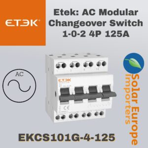 Etek: AC Modular Changeover Switch 1-0-2 4P 125A (EKCS101G-4-125)