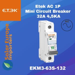 Etek: AC 1P Mini Circuit Breaker 32A 4.5KA (EKM3-63S-132)