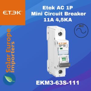Etek: AC 1P Mini Circuit Breaker 11A 4.5KA (EKM3-63S-111)