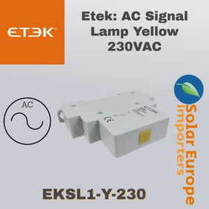 Etek: AC Signal Lamp Yellow 230VAC (EKSL1-Y-230)