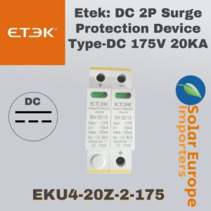 Etek: DC 2P Surge Protection Device Type-DC 175V 20KA (EKU4-20Z-2-175)