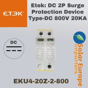 Etek: DC 2P Surge Protection Device Type-DC 800V 20KA (EKU4-20Z-2-800)