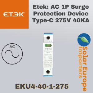 Etek: AC 1P Surge Protection Device Type-C 275V 40KA (EKU4-40-1-275)