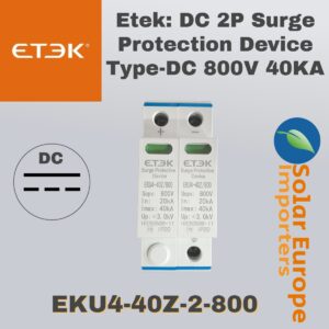 Etek: DC 2P Surge Protection Device Type-DC 800V 40KA (EKU4-40Z-2-800)