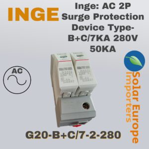Inge: AC 2P Surge Protection Device Type-B+C/7KA 280V 50KA (G20-B+C/7-2-280)