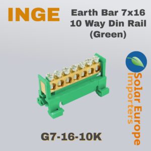 Earth Bar 7x16 10 Way Din Rail (Green) (G7-16-10K)