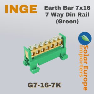 Earth Bar 7x16 7 Way Din Rail (Green) (G7-16-7K)