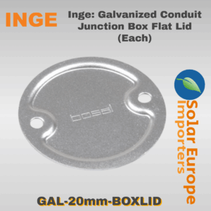 Inge: Galvanized Conduit Junction Box Flat Lid (Each) (GAL-20mm-BOXLID)