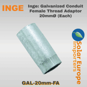 Inge: Galvanized Conduit Female Thread Adaptor 20mmØ (Each) (GAL-20mm-FA)