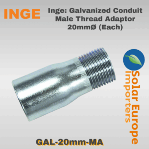 Inge: Galvanized Conduit Male Thread Adaptor 20mmØ (Each) (GAL-20mm-MA)