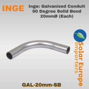 Inge: Galvanized Conduit 90 Degree Solid Bend 20mmØ (Each) (GAL-20mm-SB)