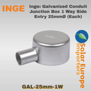 Inge: Galvanized Conduit Junction Box 1 Way Side Entry 25mmØ (Each) (GAL-25mm-1W)