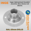 Inge: Galvanized Conduit Junction Box Dome Lid (Each) (GAL-25mm-DOLID)