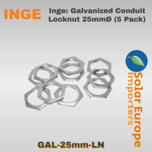 Inge: Galvanized Conduit Locknut 25mmØ (5 Pack) (GAL-25mm-LN)