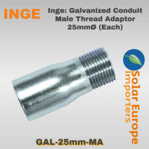 Inge: Galvanized Conduit Male Thread Adaptor 25mmØ (Each) (GAL-25mm-MA)