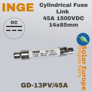 Inge: DC Cylindrical Fuse Link 45A 1500VDC 14x85mm (GD-13PV/45A)