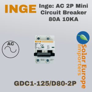 Inge: AC 2P Mini Circuit Breaker 80A 10KA (GDC1-125/D80-2P)
