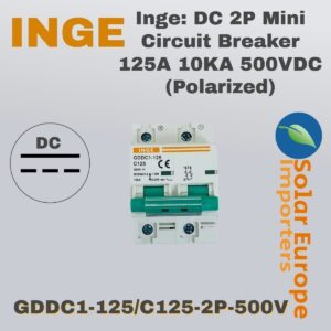 Inge: DC 2P Mini Circuit Breaker 125A 10KA 500VDC (Polarized) (GDDC1-125/C125-2P-500V)