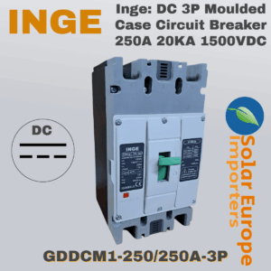 Inge: DC 3P Moulded Case Circuit Breaker 250A 20KA 1500VDC (GDDCM1-250/250A-3P)